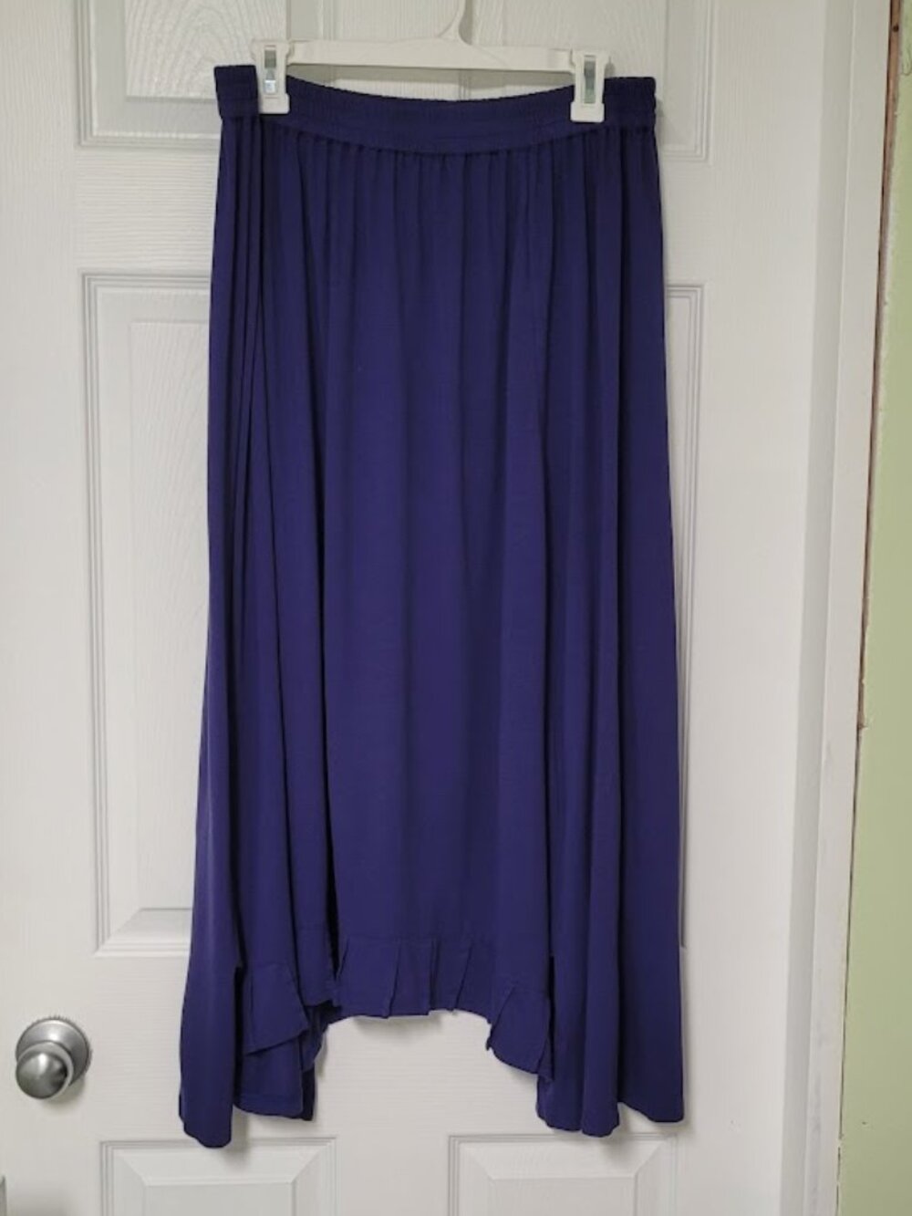 Nyah 1X Indigo Blue-Violet Handkerchief Hem Boho Maxi Skirt Plus Size Fairycore